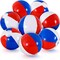 12 Pieces 4th of July Inflatable Beach Balls Red Blue White Patriotic Beach Balls 7.9 Inch